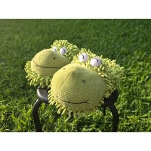 Fuzzy Frog Slippers - Green Animal House Shoes - One Size